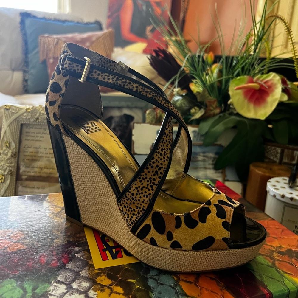 Falchi Leopard Wedge Heel (size 9)